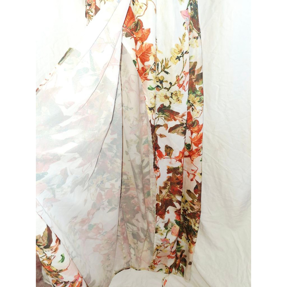 Maxi dress PRETTY LITTLE THING Size 2 White Brown Floral beachwear resortcore - Picture 4 of 7